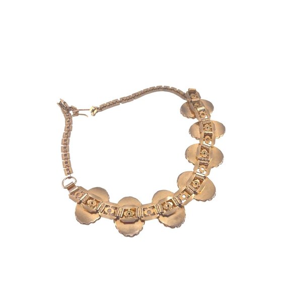 Floral Hand Painted Irredescent Porcelain Panel Necklace With Gold-Tone Chain - Picture 8 of 8